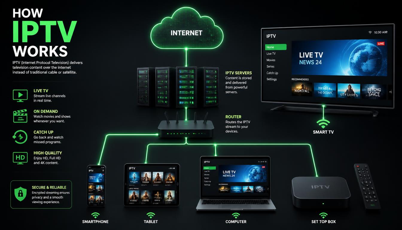 Illustration: So funktioniert IPTV über das Internet